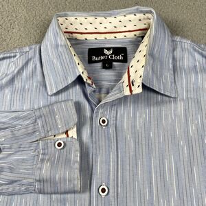 Buttercloth Button Up Shirt Men's Large Blue Flip Cuff